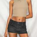 EMMIOL Women Sexy Jean Shorts Low Waisted Stretchy Y2K Denim Shorts Summer Trendy Jorts (8, Gray-040)