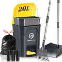 Outdoor Dog Poop Trash Can with Pooper Scooper & 60 Free Poop Bags -20 L/5.2 Gallon Dog Waste Trash Can Pet Waste Disposal Station with Inner Bucket - Metal Dog Pooper Scooper Great Dogs