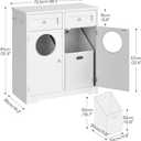 HOOBRO Double Laundry Hamper Cabinet, Hidden Laundry Cabinet with 2 Drawers & 2 Baskets, 20 Gallon Farmhouse Bathroom Laundry Hamper with 2 Clothes-Toss Holes, White WT36XY01, 14.2"d X 28.5"w X 31.9"h