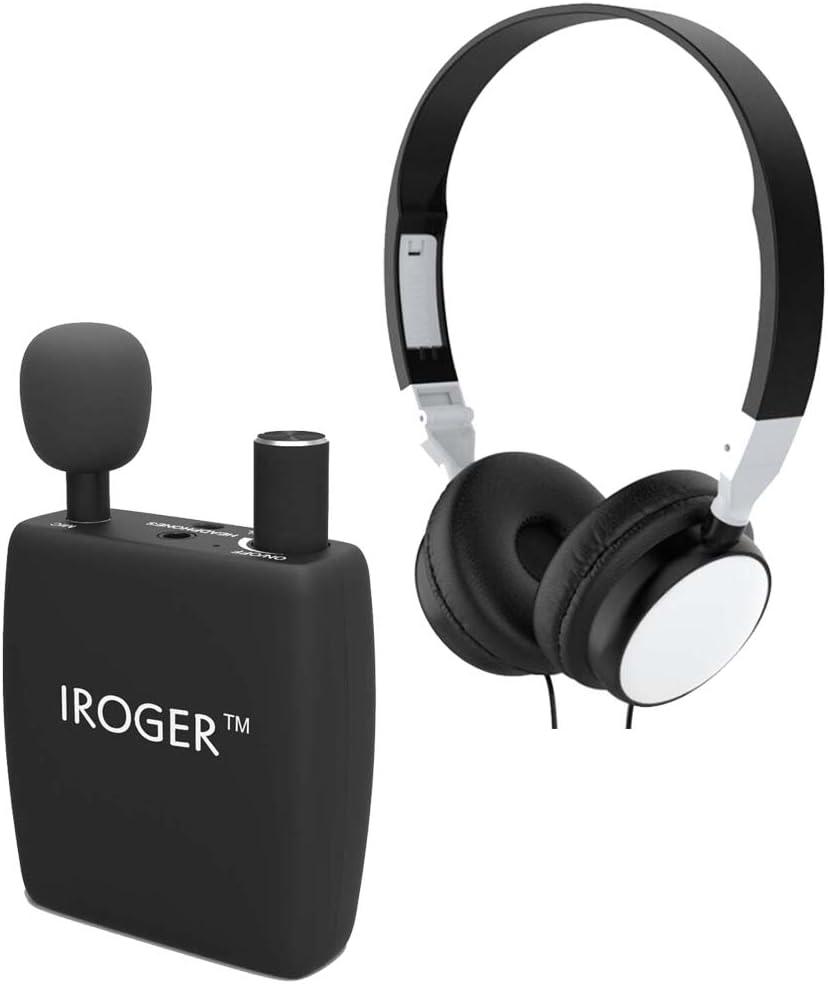 Hearing Amplifier Rechargeable Hearing Device with Headphone Personal Sound Amplifier PSAP for Ears,Seniors,Directional Microphone (black)