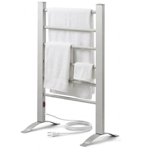 Towel Warmer for Bathroom, 6-Bar, Upgraded Extra-Wide Heating Area, Built-in Timer and Temperature Adjustment, Overheating Protection. Large Free-Standing Heated Towel Rack，White