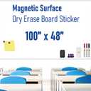Large Magnetic Whiteboard Board for Wall - Dry Erase Board Flim 100" x 48" Adhesive Backing & No Ghosting White Board Sheet for Conference Room Office Home Include Starter Kit
