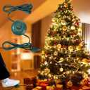 Flutesan Extension Cord 8ft with 8 Lights Modes Foot Switch for Christmas Tree Foot Switch Extension Cord Lights Raintight Plug Compatible Replacement for LED String Light Christmas Tree(1,1/2inch)