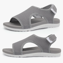 XIHALOOK Womens Orthopedic Walking Sandals with Adjustable Hooks Open Toe Sports Sandals Breathable Knit Summer Shoes Size 36