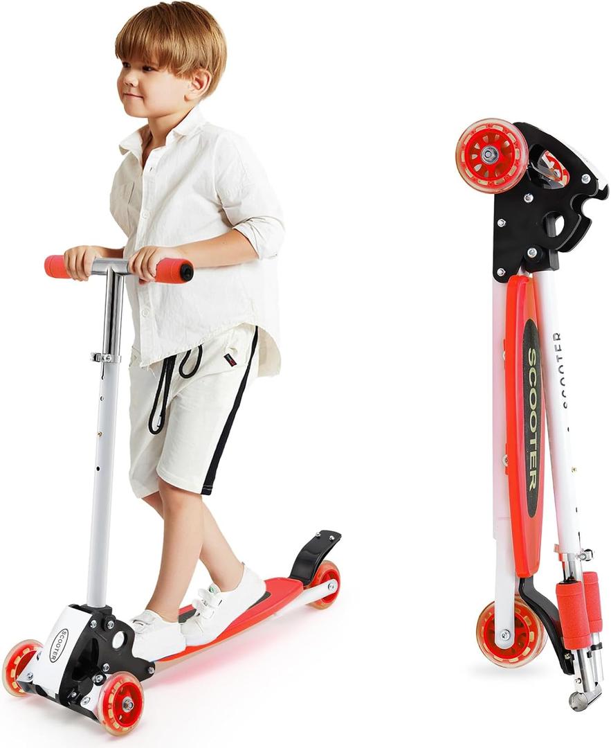 Kids Kick Scooter, 3 Wheel Scooter for Kids Ages 8-12 (Red)