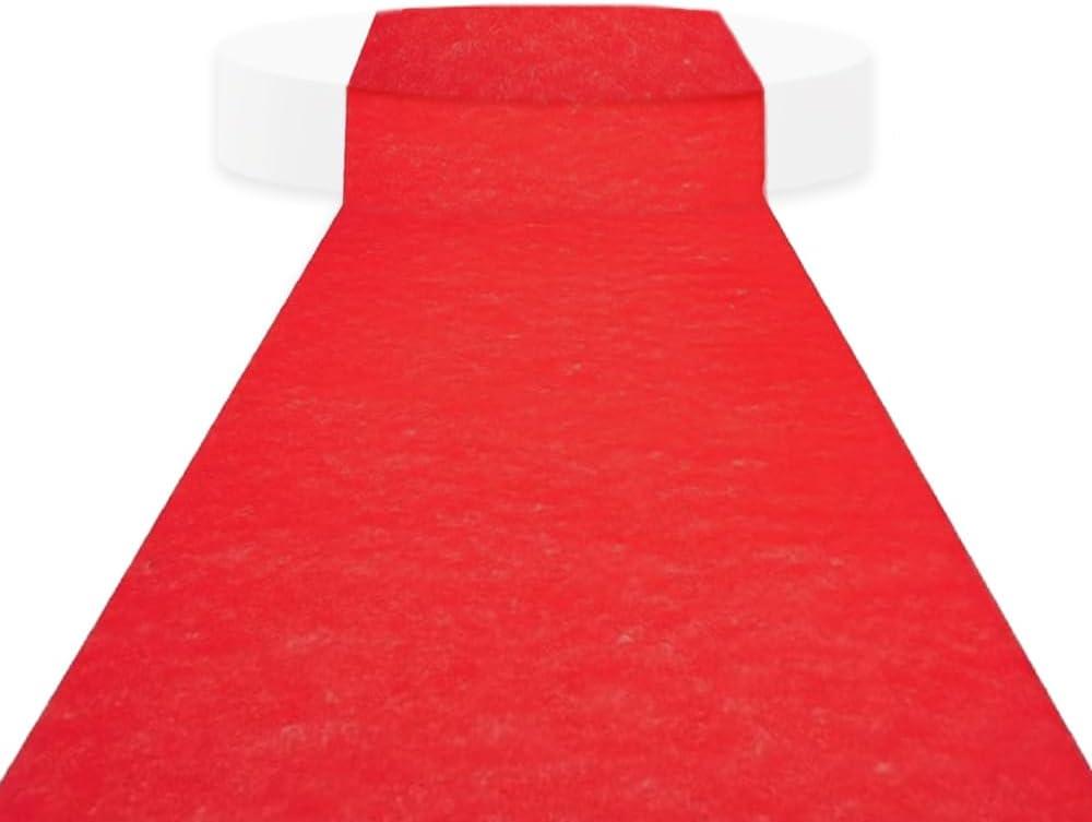 SLS SUPPLY FLORA Gala, Prom, Tea Ceremony, Event Aisle Runner, Disposable Red Carpet Runner with Pull String and Double-Sided Adhesive Strip, for Indoor and Outdoor Events, 50 x 3 Feet