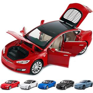 1/32 Scale Diecast Car Model S, Alloy Diecast Toy Cars Pull Back Toys with Sound and Light, Vehicles Toys for Kids Gift Car Lovers Collection (1/32 Model S -Red)