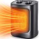 Kismile Small Space Heater for Indoor Use, Electric Ceramic Space Heater, Portable Heaters Fan for Office and Bedroom with Adjustable Thermostat ETL Listed, 1500W