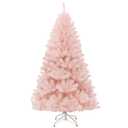 6 ft. Artificial Unlit Christmas Tree Hinged Full Fir Tree with Metal Stand Holiday Season
