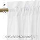 RYB HOME Short Kitchen Valances and Curtain Set, Privacy White Linen Swag Curtains, Semi Sheer Bathroom Tiers for Small Windows, 36 x 36 inch, 1 Pair