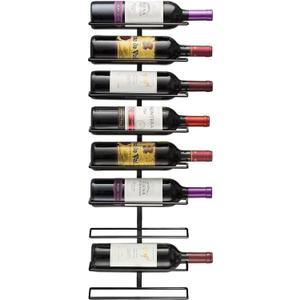 Sorbus Wall Mount Wine Rack Holds 9 Bottles Black Metal Wine Bottle Holder for Wall, Modern Wine Rack for Home Bar, Kitchen, 1 Pack