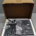 SORCEDAS 7 Tiers Vertical Shoe Rack Wooden Shoe Storage Organizer for Space Saving Narrow Shoe Shelf Storage 7 Pairs for Entryway Living Room Bedroom(Black + Rustic Dark Brown)