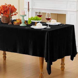 Black Velvet Tablecloth, 60 x 102 Inch Rectangle Table Cover, Black Velvet Table Cloth Smooth Luxury Tablecloth for Party Wedding Dining Banquet