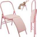 Yoga Auxiliary Chair ,Anti-Slip Exercise Yoga Chair, Foldable Workout Yoga Benches for Adults Waist/Leg Exercises, Hip Movement ,Home Fitness and Stress Relief (Pink)