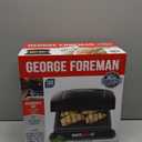George Foreman 4-Serving Removable Plate Electric Grill and Panini Press, George Tough Non-Stick Coating, Drip Tray Catches Grease, Black