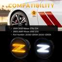 LED Side Marker Lights for Nissan 370z Z34 2009-2020, 350z Z33 2003-2009 Sequential Amber Turn Signals & White Running Parking Lamps, Smoked Len 2pcs