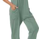 Rompers for Women Casual Summer Jumpsuits Sleeveless Loose Spaghetti Strap Overalls Jumpers (Green)