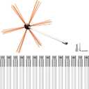 BEWAVE Chimney Sweep Kit, 20 FT Chimney Cleaning Kit with Nylon Flexible Rods, Rotary Drill Drive Chimney Brush Kit for Cleaning Fireplace Flue, 14 Rods