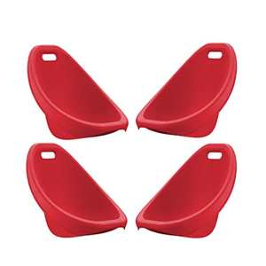 American Plastic Toys Little Kids (4-Pack, Red), Stackable, Lightweight, & Portable, Reading, Gaming, TV, Outdoor & Indoor, 50lb Max Scoop Rocker