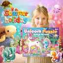 Glow in The Dark 100 Piece Unicorn Puzzle with Paint for Kids, Jigsaw Puzzle Toys for Girls&Boys, Unicorn Birthday Gift for Girls Toodler Age 5 6 7 8