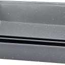 Anveena 3-Piece Nonstick Kitchen Oven Baking Pans - Premium & Stylish Non-Stick Steel, Commercial Grade Restaurant Quality Metal Bakeware with Red Silicone Handles - Easy to Clean gray