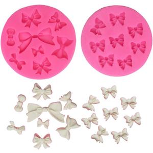 Mini Bow Silicone Fondant Mold Bowknot Candy Chocolate Mold Cake Cupcake Decoration For Birthday Party