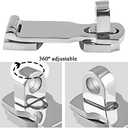 2Pcs Marine Grade 316 Stainless Steel Door Hasps, 3 Inch Heavy Duty Swivel Safety Hasp with Turning Padlock Eye Mount