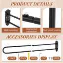 Zonon 6.56ft U Shape Room Divider Rod, Wall Mounted Privacy Partition Rod