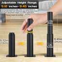 Metal Adjustable Furniture Legs 5.12-9.45 inch, Wlrrcwdttc Sofa Legs Cabinet Legs Adjustable Height Replacement Support Legs for Bed/Couch/Dresser/Chair/Coffee Table, Legs for Furniture Set of 4-Black