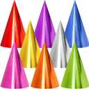 2 x Hooqict 24Pcs Colorful Mini Birthday Party Hats Metallic Foil Happy Birthday Cone Hats Paper Headwear for Kids Girls Boys Adults Stuffed Animals Pastel Party Decorations Classroom Celebration