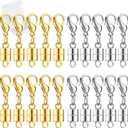 Buelkmag Magnetic Necklace Clasps and Closures 20 PCS Gold and Silver Clasp for Necklaces Jewelry Bracelet Women Making Magnet Lobster Extender Bracelets Extenders Magnets Helper Extra Strong