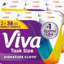 Viva Signature Cloth Paper Towels, Task Size, 12 Family Triple Rolls, 141 Sheets per Roll 