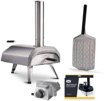 Ooni Karu 12 Essentials Pizza Oven Bundle - Includes 12" Perforated Pizza Peel, Karu 12 Gas Burner and Cover