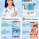 BCOM Retainer Cleaner,Jewelry Cleaner Ultrasonic Machine 46kHz, Jewelry&Retainer Cleaner 2-in-1 Portable Dental Cleaning Pod Deep Clean for Retainer,Mouth Guard,Ring,Jewelry, in 5 Mins Mon'day Gift