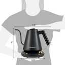 Elite Gourmet EKT3001 1L Digital Water Kettle, 304 Stainless Steel Interior, Programmed Temperatures, Keep Warm Function, Cordless, 360 Base, Auto Off & Audible Indicator, Matte Black