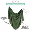 Copper Pearl Swaddle Blankets for Newborns | Soft Stretchy Receiving Blankets for Boys and Girls | Large 46 x 46 Inch Baby Blankets | Lightweight and Breathable Swaddles | Blossom