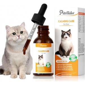Cat Calming Drops  Natural Anxiety & Stress Relief for Cats | Sleep Aid, Travel & Grooming Support | Helps with Aggression, Loud Noises & Night Restlessness | Safe Herbal Formula