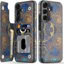 LETO for Samsung Galaxy A15 5G Wallet Case - Flip Folio Leather Kickstand - Credit Card Holder - Fashionable Flower Designs - Protective Phone Cover for Women and Girls - 6.5" - Vintage Patterns