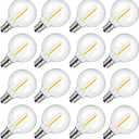 G40 Led Replacement Light Bulbs - E12 Screw Candelabra Base 24V Shatterproof Warm White Small Globe Light Bulbs Equvalent to 5 Watt for Outdoor Patio String Lights Porch Decor 15 Pack