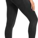 Leggings with Pockets for Women, Soft High Waisted Tummy Control Workout Yoga Pants (Black, L)