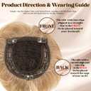 Short Hair Topper for Thinning Hair 5.5 Inch Short Pixie Cut Toppers Pieces Natural Curly Texture Synthetic Brown Mix Natural Blonde Wiglets Hairpieces (5.5 inch)