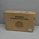 MIXUMON Handmade Water Hyacinth Christmas Tree Collar 24"  Rustic Basketweave Tree Base Cover, Eco-Friendly Skirt Alternative with Cord Cut-Out (Black)