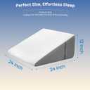Wedge Pillow, Wedge Pillow for Acid Reflux, Back Pain Relief, Cooling Memory Foam Top, Bed Wedge Pillows for Headboard, Sleeping, Snoring, Back Support, After Surgery. 24*24*7.5inch wedge pillow