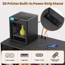 3D Printer Table with Storage, Heavy Duty Metal 3D Printer Stand with Filament Storage Drawer & Power Hub, Large Capacity 3D Printer Desk for Workshop, Studio & Home Office(Black)