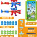 SpringFlower Shooting Game Toy for 5 6 7 8 9 10+ Years Olds Boys,2pk Foam Ball Popper Air Toy Guns with Standing Shooting Target,24 Foam Balls, for Kids