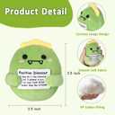 6 x Positive Cute Dinosaur Plush Toys, 3.5" Emotional Inspirational Support Dinosaur Plush with Positive Card, Funny Stuffed Animal Birthday Gifts for Women Men Her Friends Coworkers Colleges Graduation