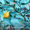 Light Blue Floral Pillow Covers 16x16,Set of 2 Decorative Velvet Botanical Printed Patterned Couch Sofa Throw Pillows Cover,Vintage Square Colorful Boho Farmhouse Flower Cushion Case for Home Bed