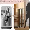 51'' Extra Tall Cat Gate Barrier for Doorways Hallways, Pressure Mounted Pet Dog Gates Ajustable Auto Close, Cat Fence Indoor Climb Proof 30-33'' Wide (Black)