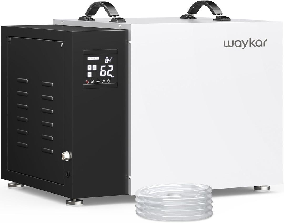Waykar 158 Pint Commercial Dehumidifier with Pump and Drain Hose for Crawl Spaces, Basements, Ducted Industrial Use, and Water Damage Unit, for Spaces up to 7500 Square Feet, Smart Humidity Control