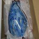 EDISHINE Pendant Light, Hand Blown Hanging Light Fixture, Adjustable Brushed Nickel Rods, Blue Glass Pendant Lighting for Kitchen Island, Sink, Bathroom, Dining Room